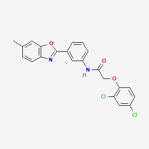 2-(2,4-dichlorophenoxy)-N-[3-(6-methyl-1,3-benzoxazol-2-yl)phenyl]acetamide