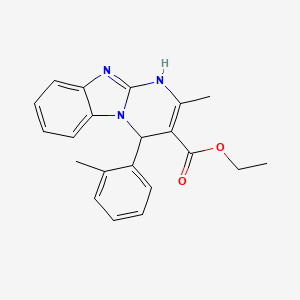 molecular formula C21H21N3O2 B11563445 Ethyl 2-methyl-4-(2-methylphenyl)-1,4-dihydropyrimido[1,2-a]benzimidazole-3-carboxylate 