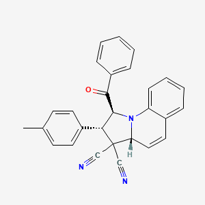 molecular formula C28H21N3O B11563478 (1S,2S,3aR)-2-(4-methylphenyl)-1-(phenylcarbonyl)-1,2-dihydropyrrolo[1,2-a]quinoline-3,3(3aH)-dicarbonitrile 