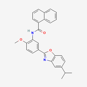 N-{2-methoxy-5-[5-(propan-2-yl)-1,3-benzoxazol-2-yl]phenyl}naphthalene-1-carboxamide