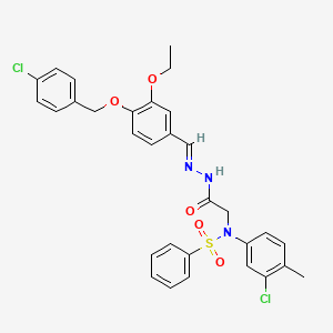 N-(3-Chloro-4-methylphenyl)-N-({N'-[(E)-{4-[(4-chlorophenyl)methoxy]-3-ethoxyphenyl}methylidene]hydrazinecarbonyl}methyl)benzenesulfonamide