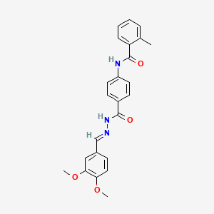 N-(4-{[(2E)-2-(3,4-dimethoxybenzylidene)hydrazinyl]carbonyl}phenyl)-2-methylbenzamide