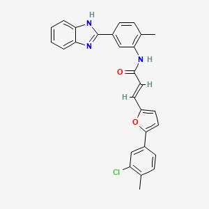 (2E)-N-[5-(1H-benzimidazol-2-yl)-2-methylphenyl]-3-[5-(3-chloro-4-methylphenyl)-2-furyl]acrylamide