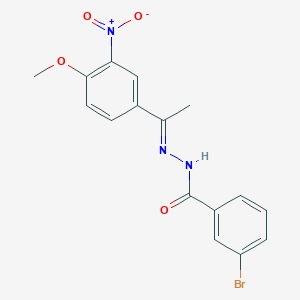 3-bromo-N'-[(1E)-1-(4-methoxy-3-nitrophenyl)ethylidene]benzohydrazide