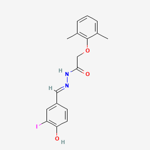 molecular formula C17H17IN2O3 B11563517 2-(2,6-dimethylphenoxy)-N'-[(E)-(4-hydroxy-3-iodophenyl)methylidene]acetohydrazide 