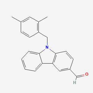 molecular formula C22H19NO B11563518 9-(2,4-dimethylbenzyl)-9H-carbazole-3-carbaldehyde 