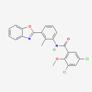 molecular formula C22H16Cl2N2O3 B11563535 N-[3-(1,3-benzoxazol-2-yl)-2-methylphenyl]-3,5-dichloro-2-methoxybenzamide 