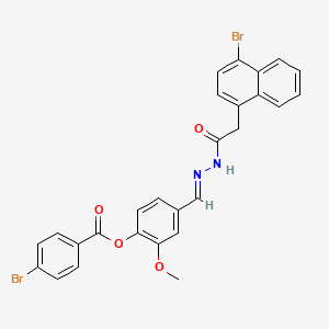 4-[(E)-{2-[(4-bromonaphthalen-1-yl)acetyl]hydrazinylidene}methyl]-2-methoxyphenyl 4-bromobenzoate