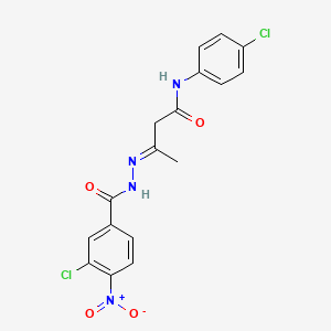 (3E)-3-{2-[(3-chloro-4-nitrophenyl)carbonyl]hydrazinylidene}-N-(4-chlorophenyl)butanamide