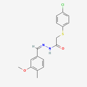 2-[(4-chlorophenyl)sulfanyl]-N'-[(Z)-(3-methoxy-4-methylphenyl)methylidene]acetohydrazide