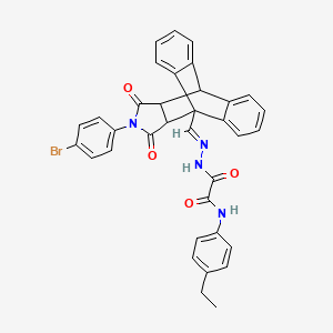 2-[(2E)-2-{[17-(4-Bromophenyl)-16,18-dioxo-17-azapentacyclo[6.6.5.0~2,7~.0~9,14~.0~15,19~]nonadeca-2,4,6,9,11,13-hexaen-1-YL]methylene}hydrazino]-N-(4-ethylphenyl)-2-oxoacetamide