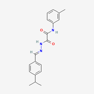 molecular formula C19H21N3O2 B11563586 N-(3-methylphenyl)-2-oxo-2-{(2E)-2-[4-(propan-2-yl)benzylidene]hydrazinyl}acetamide 