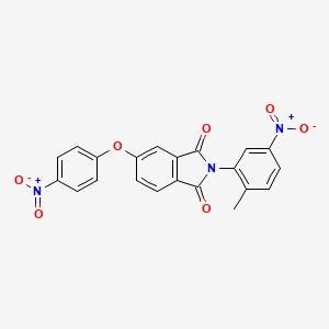 molecular formula C21H13N3O7 B11563588 2-(2-methyl-5-nitrophenyl)-5-(4-nitrophenoxy)-1H-isoindole-1,3(2H)-dione 