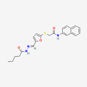 N-(naphthalen-2-yl)-2-({5-[(E)-(2-pentanoylhydrazinylidene)methyl]furan-2-yl}sulfanyl)acetamide