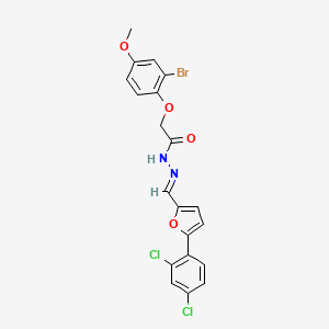 molecular formula C20H15BrCl2N2O4 B11563612 2-(2-Bromo-4-methoxyphenoxy)-N'-[(E)-[5-(2,4-dichlorophenyl)furan-2-YL]methylidene]acetohydrazide 