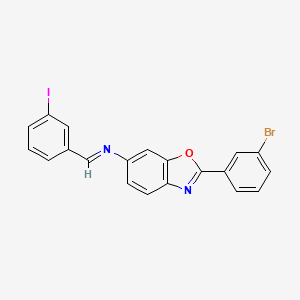 2-(3-bromophenyl)-N-[(E)-(3-iodophenyl)methylidene]-1,3-benzoxazol-6-amine