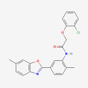 molecular formula C23H19ClN2O3 B11563615 2-(2-chlorophenoxy)-N-[2-methyl-5-(6-methyl-1,3-benzoxazol-2-yl)phenyl]acetamide 