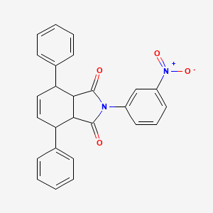 molecular formula C26H20N2O4 B11563619 2-(3-nitrophenyl)-4,7-diphenyl-3a,4,7,7a-tetrahydro-1H-isoindole-1,3(2H)-dione 