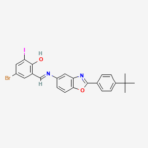 4-bromo-2-[(E)-{[2-(4-tert-butylphenyl)-1,3-benzoxazol-5-yl]imino}methyl]-6-iodophenol