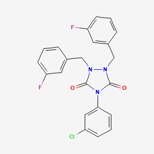 4-(3-Chlorophenyl)-1,2-bis[(3-fluorophenyl)methyl]-1,2,4-triazolidine-3,5-dione