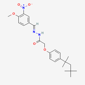 N'-[(E)-(4-methoxy-3-nitrophenyl)methylidene]-2-[4-(2,4,4-trimethylpentan-2-yl)phenoxy]acetohydrazide