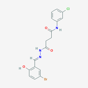 4-[(2E)-2-(5-bromo-2-hydroxybenzylidene)hydrazinyl]-N-(3-chlorophenyl)-4-oxobutanamide