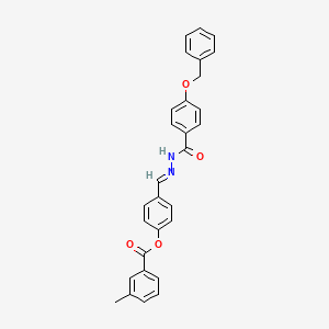 4-[(E)-(2-{[4-(benzyloxy)phenyl]carbonyl}hydrazinylidene)methyl]phenyl 3-methylbenzoate