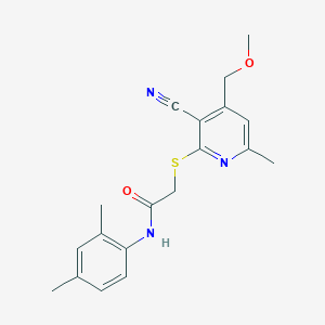 2-{[3-cyano-4-(methoxymethyl)-6-methylpyridin-2-yl]sulfanyl}-N-(2,4-dimethylphenyl)acetamide