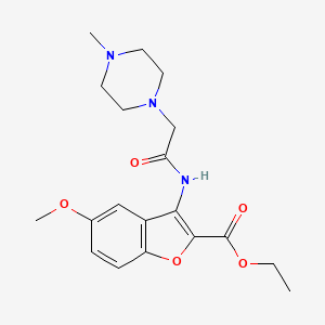 molecular formula C19H25N3O5 B11563659 Ethyl 5-methoxy-3-{[(4-methylpiperazin-1-yl)acetyl]amino}-1-benzofuran-2-carboxylate 