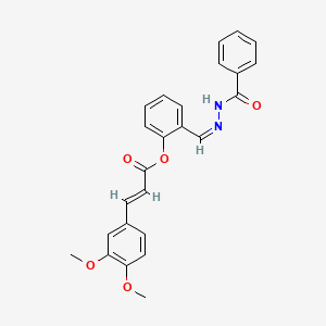 molecular formula C25H22N2O5 B11563664 2-{(Z)-[2-(phenylcarbonyl)hydrazinylidene]methyl}phenyl (2E)-3-(3,4-dimethoxyphenyl)prop-2-enoate 