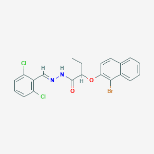 2-[(1-bromonaphthalen-2-yl)oxy]-N'-[(E)-(2,6-dichlorophenyl)methylidene]butanehydrazide