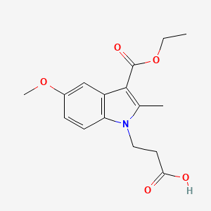 molecular formula C16H19NO5 B11563680 3-[3-(ethoxycarbonyl)-5-methoxy-2-methyl-1H-indol-1-yl]propanoic acid 