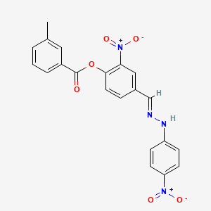 2-nitro-4-{(E)-[2-(4-nitrophenyl)hydrazinylidene]methyl}phenyl 3-methylbenzoate