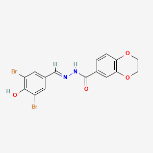 molecular formula C16H12Br2N2O4 B11563704 N'-[(E)-(3,5-dibromo-4-hydroxyphenyl)methylidene]-2,3-dihydro-1,4-benzodioxine-6-carbohydrazide 