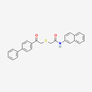 2-{[2-(biphenyl-4-yl)-2-oxoethyl]sulfanyl}-N-(naphthalen-2-yl)acetamide