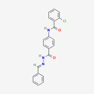 molecular formula C21H16ClN3O2 B11563740 N-(4-{[(2E)-2-benzylidenehydrazinyl]carbonyl}phenyl)-2-chlorobenzamide 