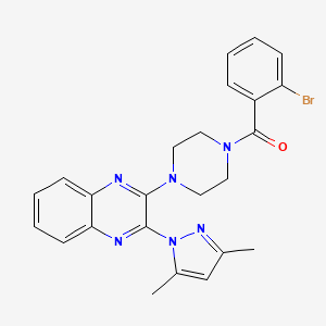 molecular formula C24H23BrN6O B11563747 2-[4-(2-bromobenzoyl)piperazin-1-yl]-3-(3,5-dimethyl-1H-pyrazol-1-yl)quinoxaline 