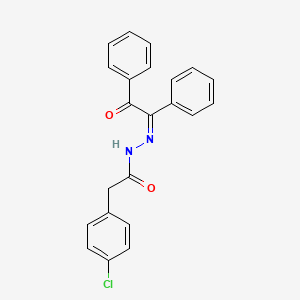 molecular formula C22H17ClN2O2 B11563748 2-(4-chlorophenyl)-N'-[(1Z)-2-oxo-1,2-diphenylethylidene]acetohydrazide 