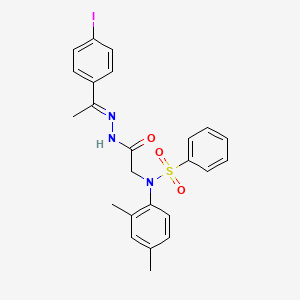 molecular formula C24H24IN3O3S B11563755 N-(2,4-Dimethylphenyl)-N-({N'-[(1E)-1-(4-iodophenyl)ethylidene]hydrazinecarbonyl}methyl)benzenesulfonamide 