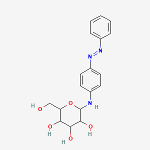 molecular formula C18H21N3O5 B11563806 2-(Hydroxymethyl)-6-[4-(phenyldiazenyl)anilino]tetrahydro-2H-pyran-3,4,5-triol CAS No. 1474059-33-0