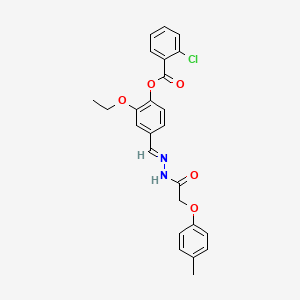 2-ethoxy-4-[(E)-{2-[(4-methylphenoxy)acetyl]hydrazinylidene}methyl]phenyl 2-chlorobenzoate