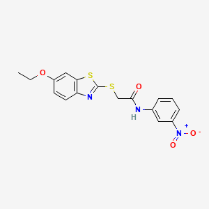 2-[(6-ethoxy-1,3-benzothiazol-2-yl)sulfanyl]-N-(3-nitrophenyl)acetamide