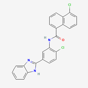 molecular formula C24H15Cl2N3O B11563851 N-[5-(1H-benzimidazol-2-yl)-2-chlorophenyl]-5-chloronaphthalene-1-carboxamide 