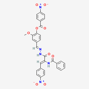 2-methoxy-4-[(E)-(2-{(2Z)-3-(4-nitrophenyl)-2-[(phenylcarbonyl)amino]prop-2-enoyl}hydrazinylidene)methyl]phenyl 4-nitrobenzoate