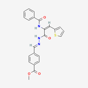 methyl 4-[(E)-{2-[(2E)-2-[(phenylcarbonyl)amino]-3-(thiophen-2-yl)prop-2-enoyl]hydrazinylidene}methyl]benzoate