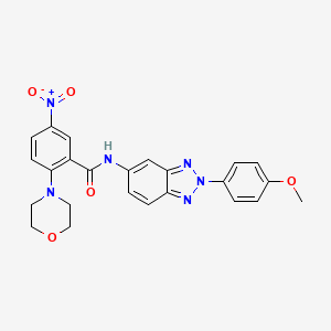 molecular formula C24H22N6O5 B11563893 N-[2-(4-methoxyphenyl)-2H-benzotriazol-5-yl]-2-(morpholin-4-yl)-5-nitrobenzamide 