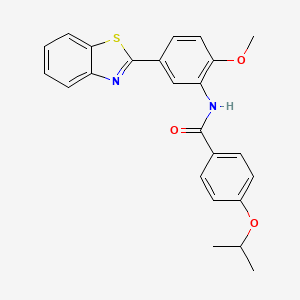 molecular formula C24H22N2O3S B11563917 N-[5-(1,3-benzothiazol-2-yl)-2-methoxyphenyl]-4-(propan-2-yloxy)benzamide 