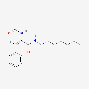 molecular formula C18H26N2O2 B11563929 (2E)-2-Acetamido-N-heptyl-3-phenylprop-2-enamide 