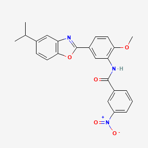 N-{2-methoxy-5-[5-(propan-2-yl)-1,3-benzoxazol-2-yl]phenyl}-3-nitrobenzamide