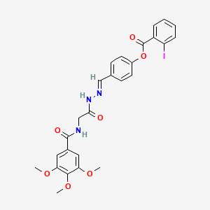 4-[(E)-({2-[(3,4,5-Trimethoxyphenyl)formamido]acetamido}imino)methyl]phenyl 2-iodobenzoate